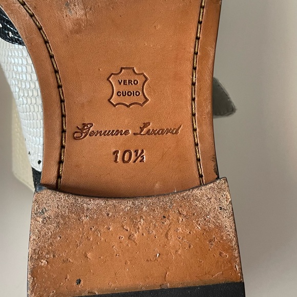 Mens- Belvedere "Pasta" Black / White Genuine Lizard with Monk Strap- size 10.5 - Picture 9 of 10